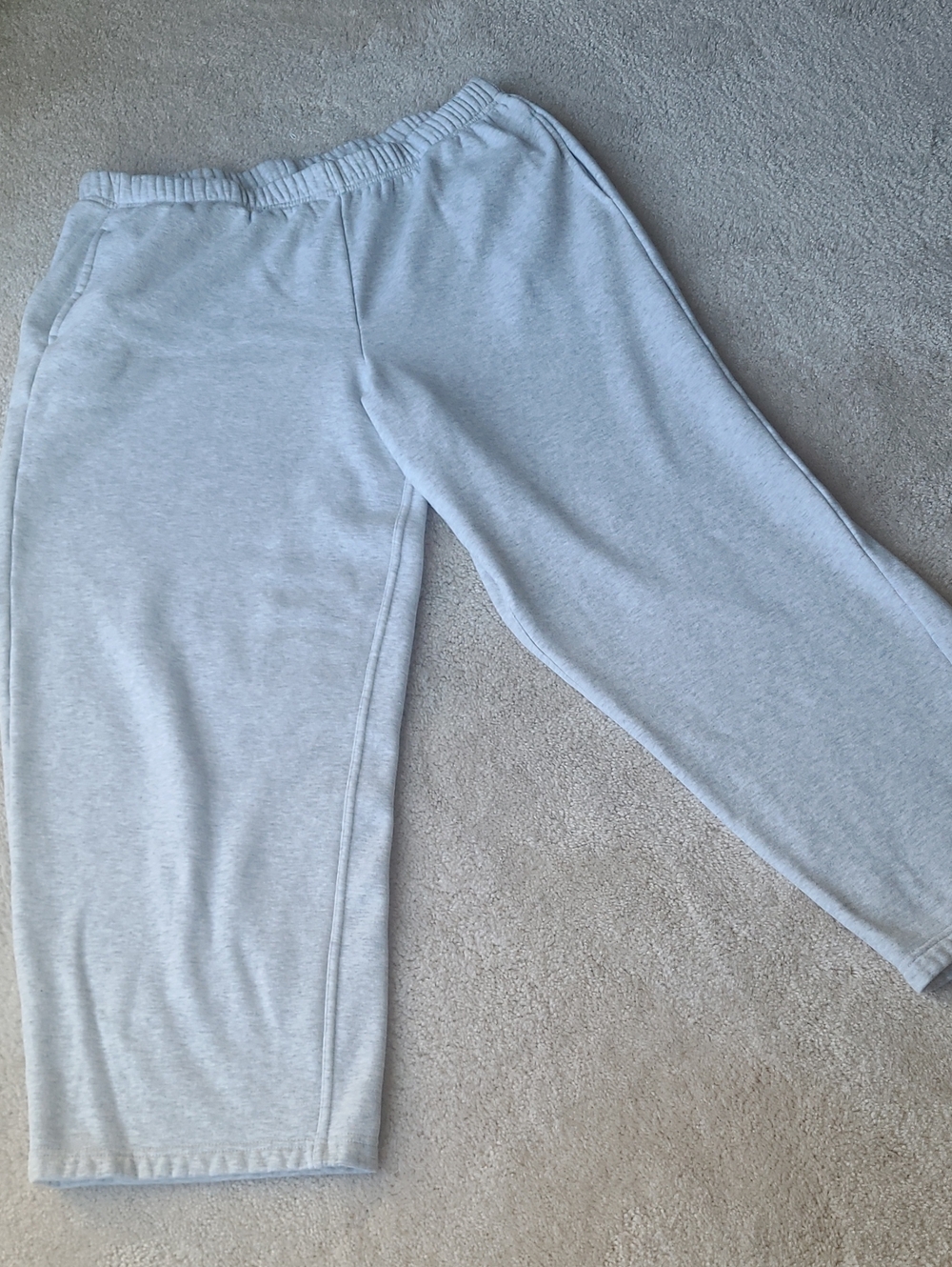 Light Gray Elastic Waist Sweatpants